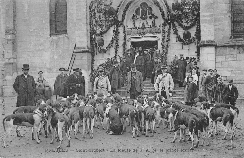 Carte postale ancienne Presles Saint Hubert La Meute De S.a.m.le Prince Murat à Presles