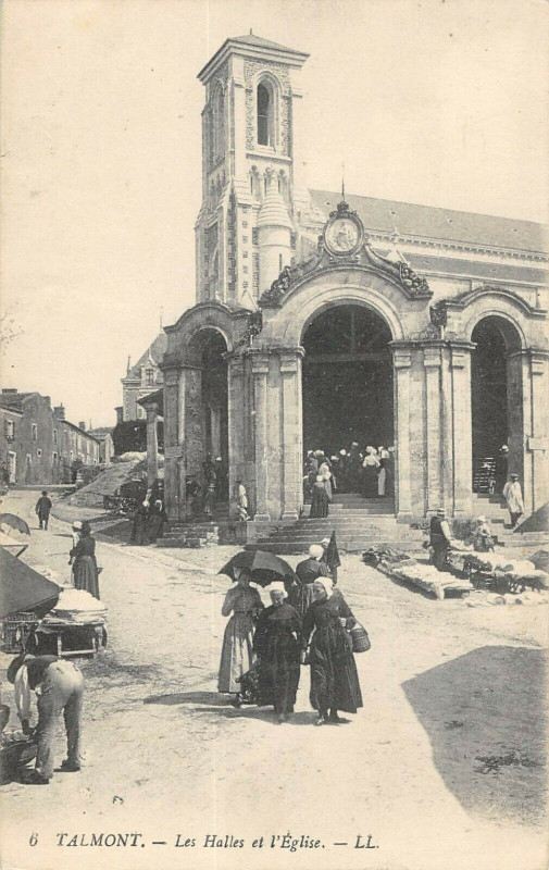 Carte postale ancienne Talmont Les Halles Eglise