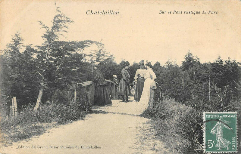 Carte postale ancienne Chatelaillon Sur Le Pont Rustique Du Parc