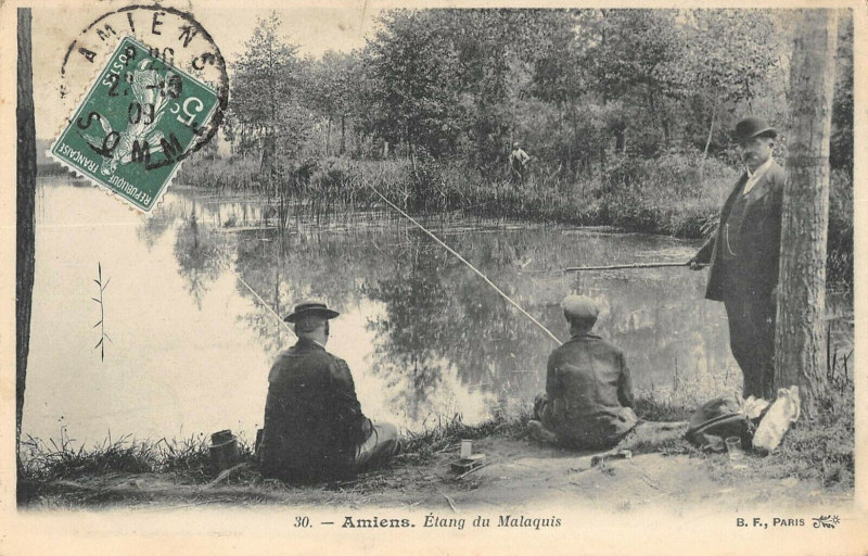 Carte postale ancienne Amiens Etang Du Malaquis à Amiens