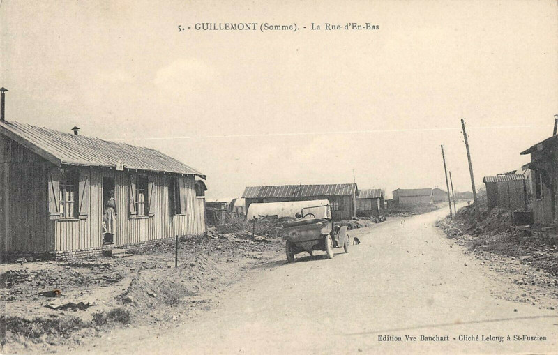 Carte postale ancienne Guillemont La Rue D'En Bas à Guillemont