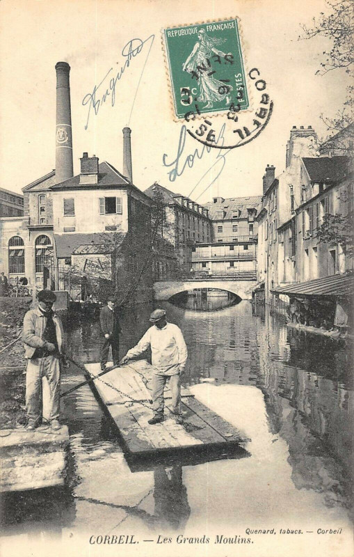 Carte postale ancienne Corbeil Les Grands Moulins