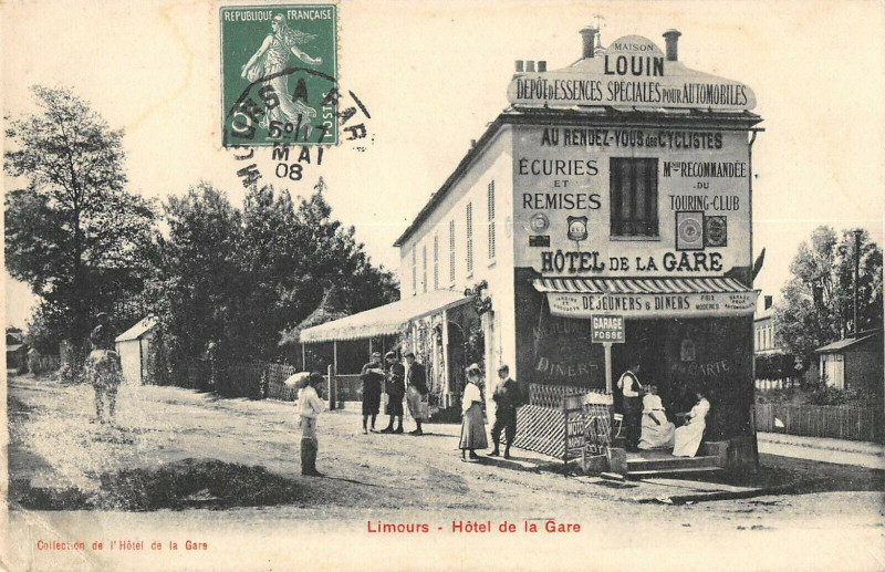 Carte postale ancienne Limours Hotel De La Gare à Limours