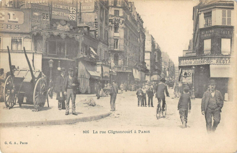 Carte postale ancienne La rue Clignancourt à Paris 18e