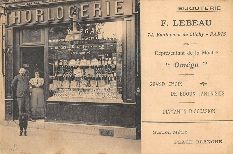 Carte postale ancienne Bijouterie F. Lebeau - Boulevard de Clichy à Paris 18e