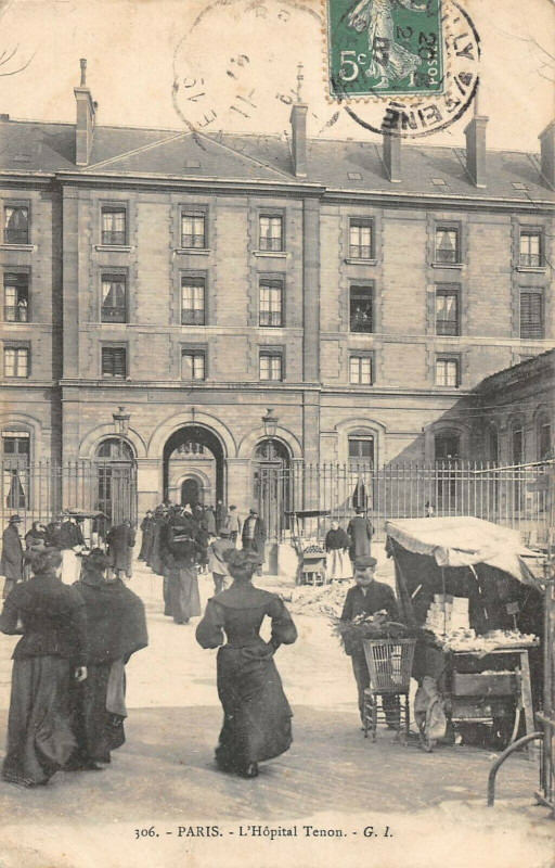 Carte postale ancienne L'Hôpital Tenon à Paris 20e