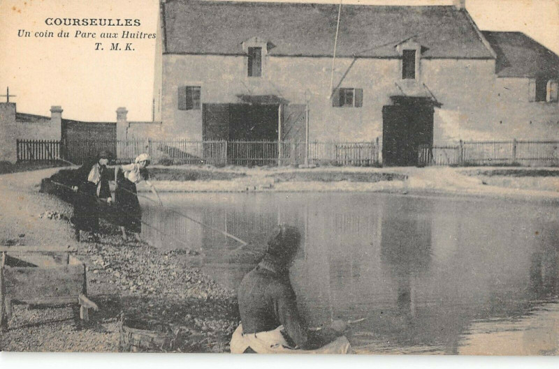 Carte postale ancienne Courseulles Un Coin Du Parc Aux Huitres