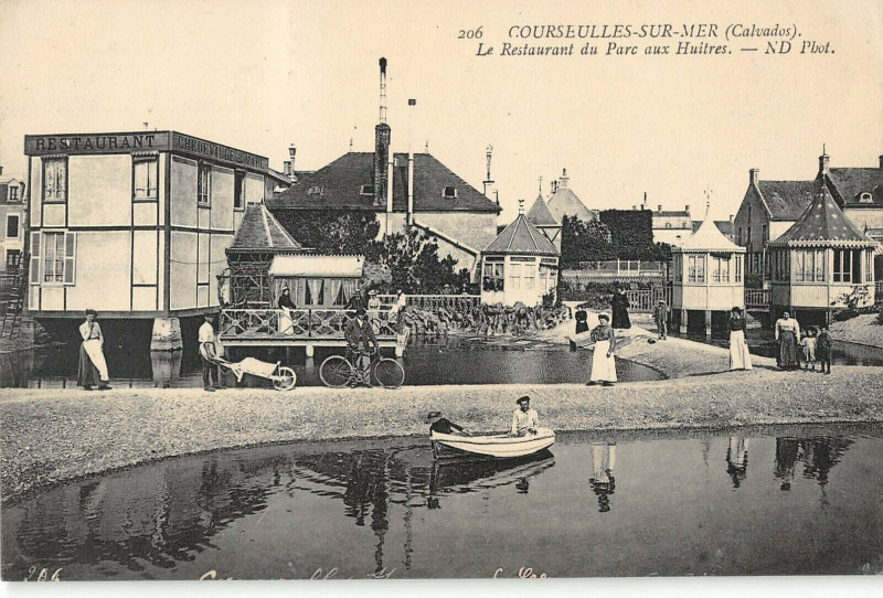 Carte postale ancienne Courseulles Le Restaurant Du Parc Aux Huitres