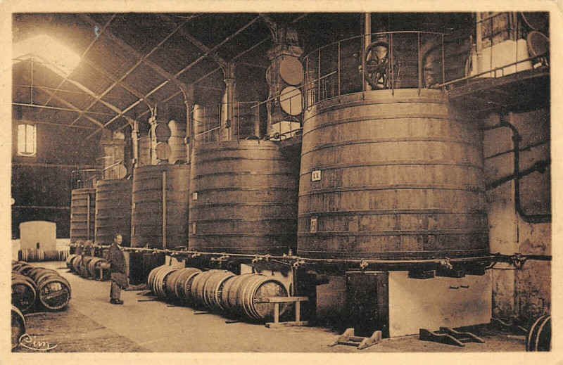 Carte postale ancienne Cognac Un Chai Aux Etablissements Martell à Cognac