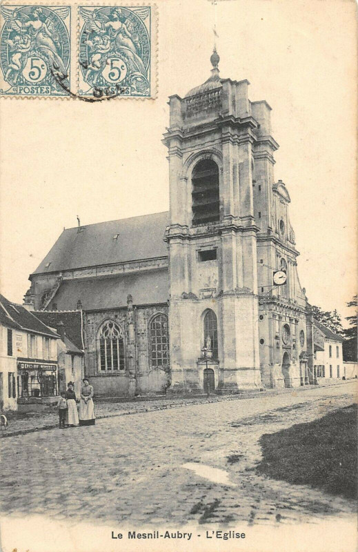 Carte postale ancienne Le Mesnil Aubry Eglise au Mesnil-Aubry
