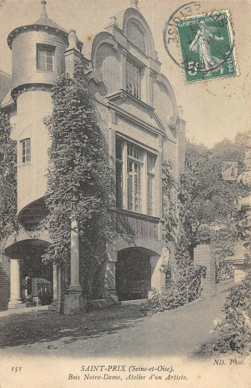 Carte postale ancienne Saint Prix Bois Notre Dame Atelier D'Un Artiste à Saint-Prix