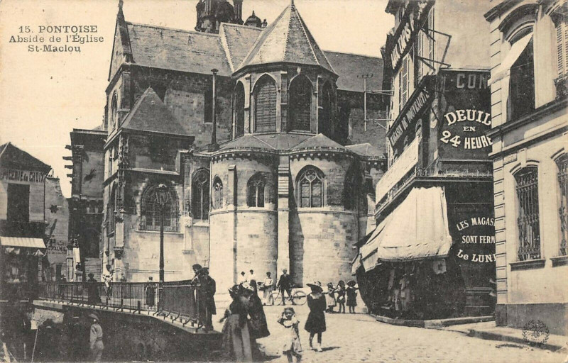 Carte postale ancienne Pontoise Abside De L'Eglise Saint Maclou à Pontoise