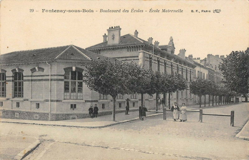 Carte postale ancienne Fontenay Sous Bois Boulevard Des Ecoles Ecole Maternelle à Fontenay-sous-Bois