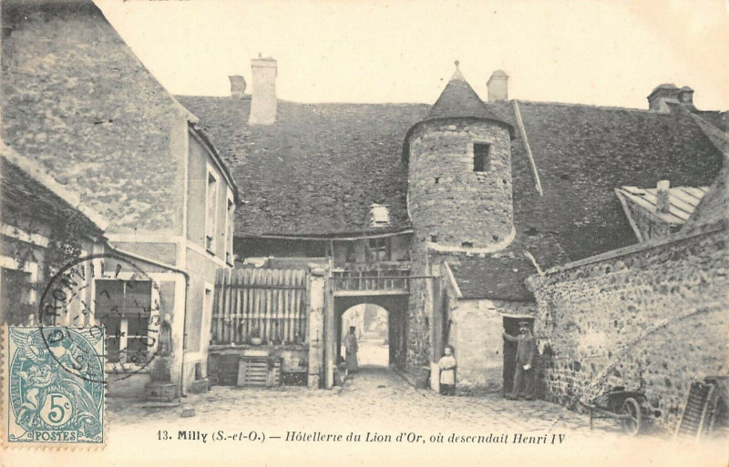 Carte postale ancienne Milly Hotellerie Du Lion D'Or