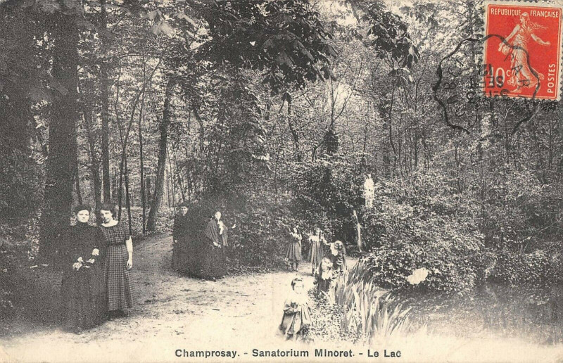 Carte postale ancienne Champrosay Sanatorium Minoret Le Lac