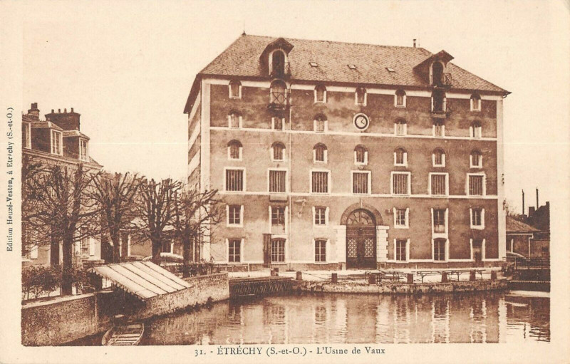 Carte postale ancienne Etrechy Usine De Vaux à Étréchy