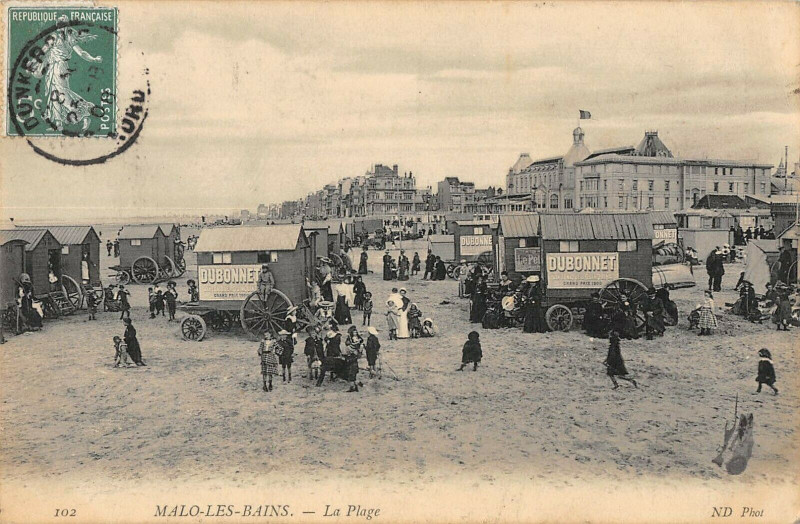 Carte postale ancienne Malo Les Bains La Plage