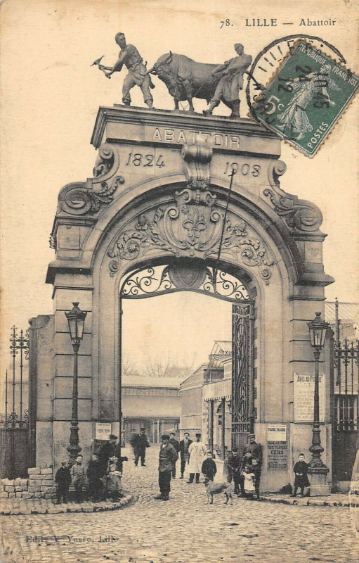 Carte postale ancienne Lille Abattoir à Lille