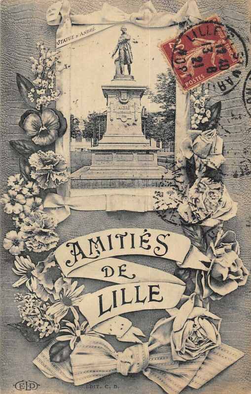 Carte postale ancienne Lille Amities De Lille à Lille
