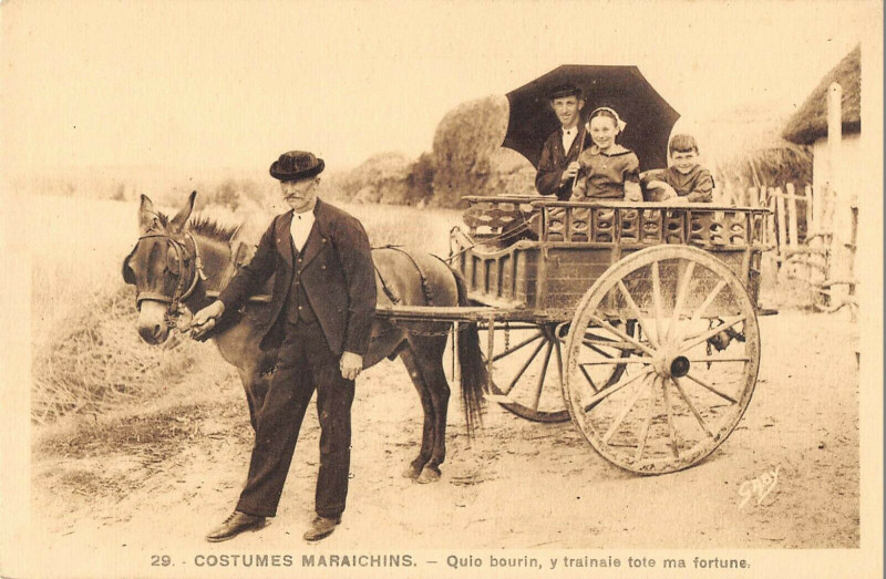 Carte postale ancienne Vendee Costumes Maraichins Bourin