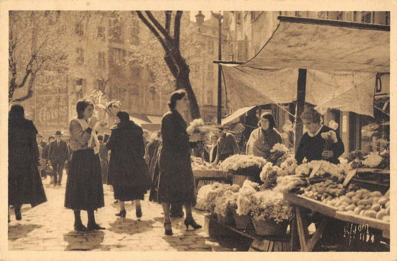 Carte postale ancienne Toulon Marche Aux Fleurs à Toulon