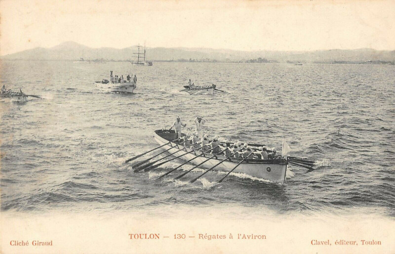 Carte postale ancienne Toulon Regates A L'Aviron à Toulon