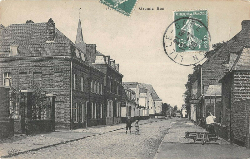 Carte postale ancienne Ascq Grande Rue