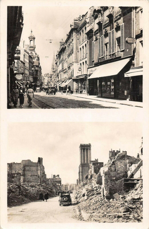 Carte postale ancienne Caen Rue Saint Jean Vers Saint Pierre à Caen