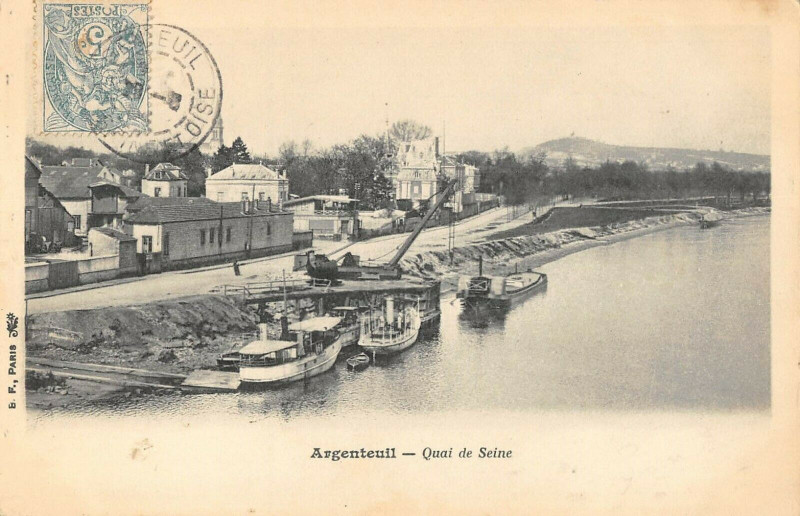 Carte postale ancienne Argenteuil Quai De Seine à Argenteuil