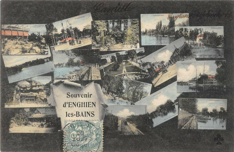 Carte postale ancienne Souvenir D'Enghien Les Bains à Enghien-les-Bains