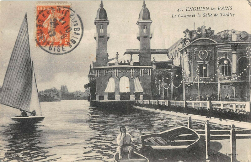 Carte postale ancienne Enghien Le Casinoet Salle De Theatre