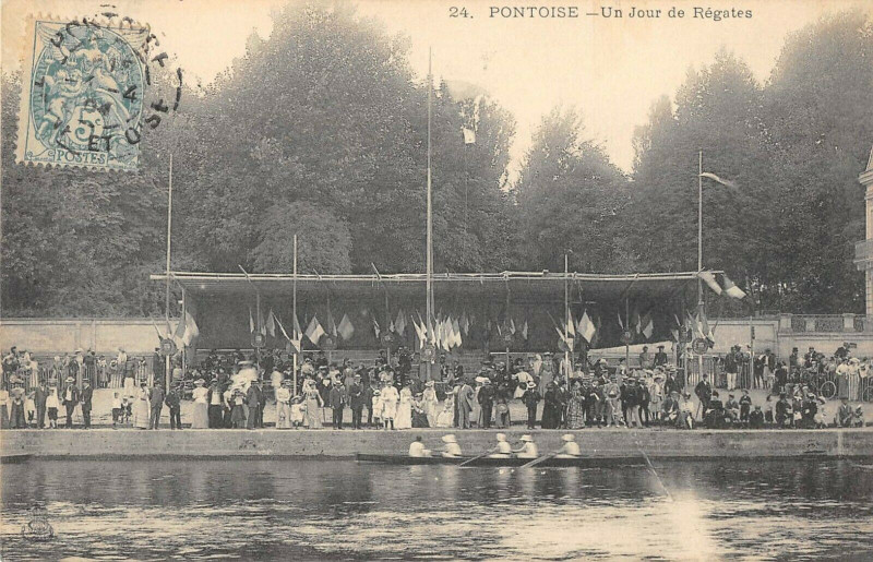 Carte postale ancienne Pontoise Un Jour De Regates à Pontoise