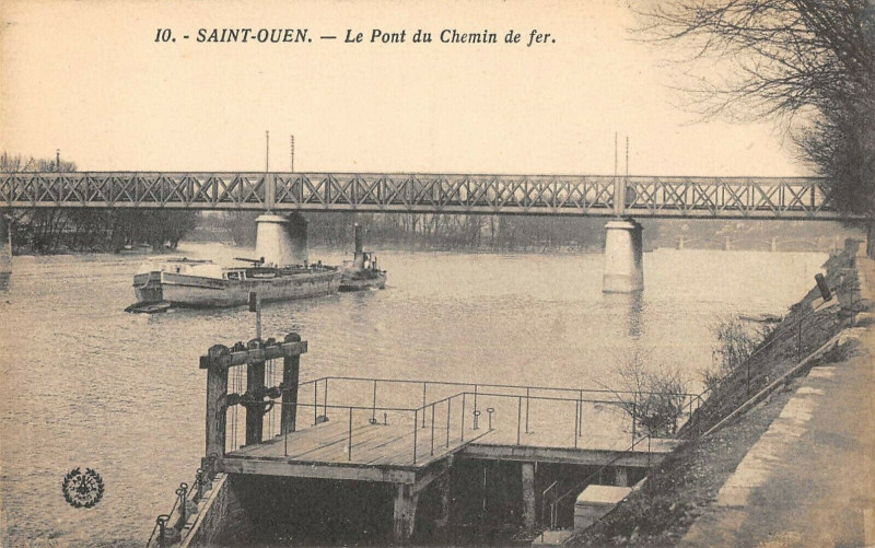 Carte postale ancienne Le Pont du Chemin de Fer à Saint-Ouen-sur-Seine