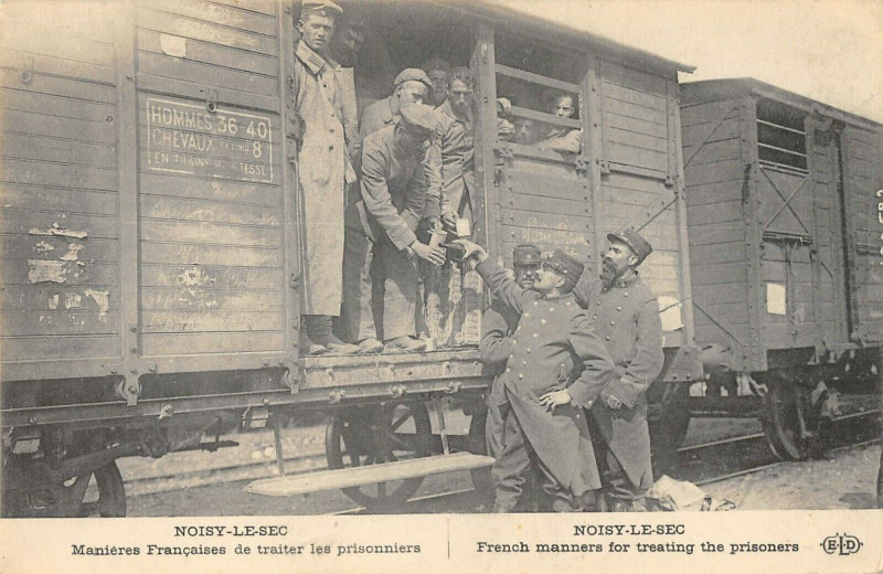 Carte postale ancienne Noisy Le Sec Manieres Francaises De Traiter Les Prisonniers à Noisy-le-Sec