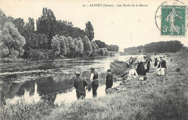 Carte postale ancienne Alfort Les Bords De La Marne