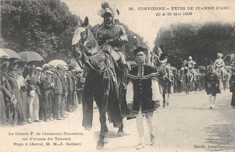 Carte postale ancienne Compiegne Fetes De Jeanne D'Arc Le Comte F.de Clermont Tonnerre à Compiègne