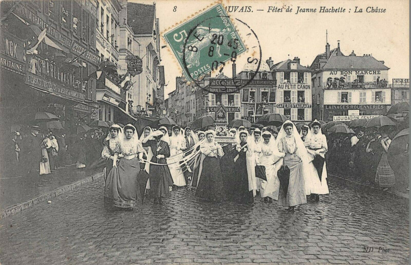 Carte postale ancienne Beauvais Fete De Jeanne Hachette La Chasse à Beauvais
