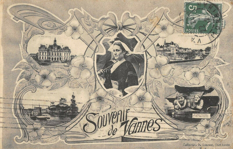 Carte postale ancienne Vannes Souvenir De à Vannes