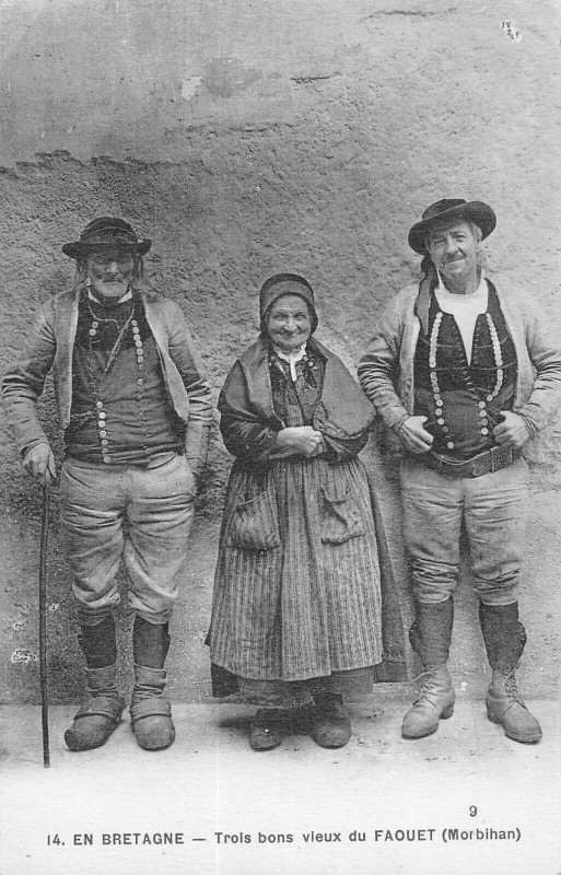 Carte postale ancienne Troix Bons Vieux Du Faouet