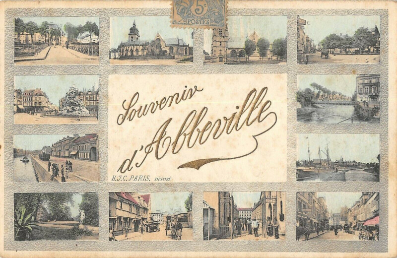 Carte postale ancienne Souvenir D'Abbeville à Abbeville