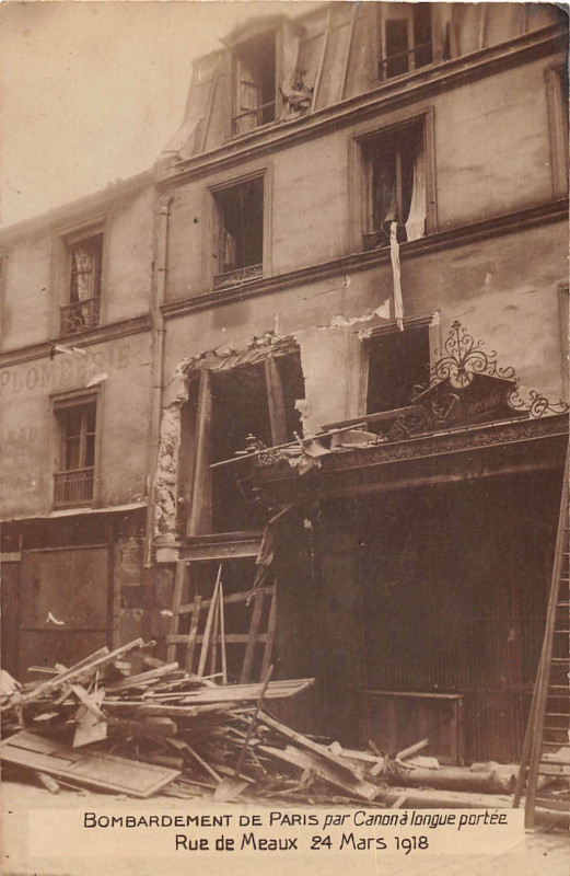 Carte postale ancienne Bombardement de Paris à Paris 19e