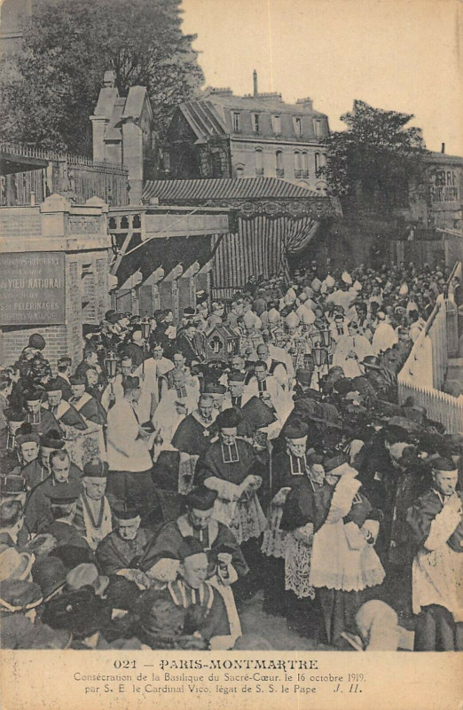 Carte postale ancienne Montmartre - Consécration de la Basilique du Sacré-Coeur à Paris 18e