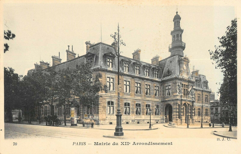 Carte postale ancienne Mairie du XIIe Arrondissement à Paris 12e