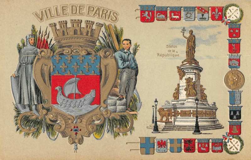 Carte postale ancienne Rare Cpa Gaufree Ville De Paris à Paris