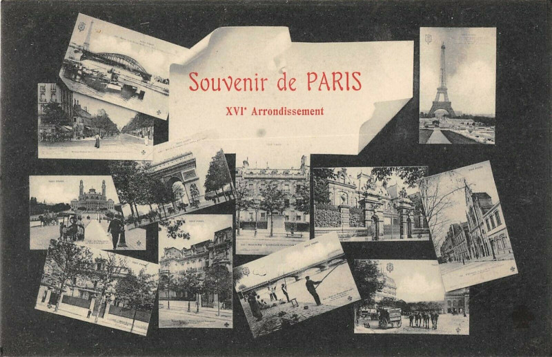 Carte postale ancienne Souvenir de Paris XVIe Arrondissement à Paris 16e