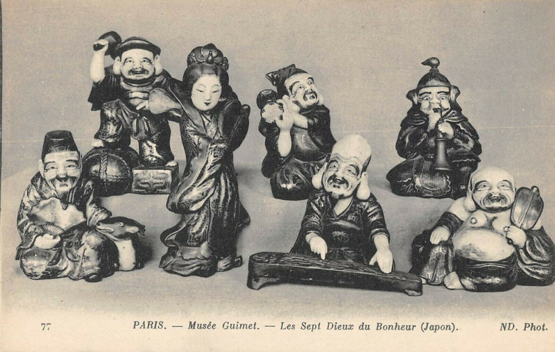 Carte postale ancienne Musée Guimet - Les Sept Dieux du Bonheur à Paris 16e
