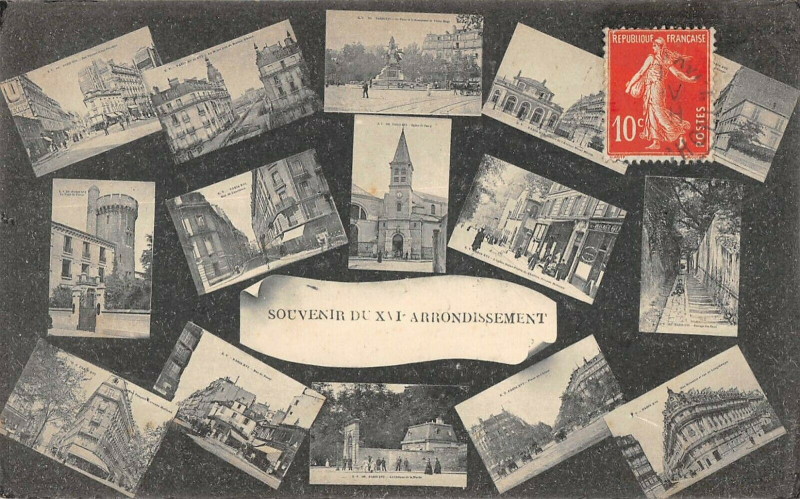 Carte postale ancienne Souvenir du XVIe Arrondissement à Paris 16e