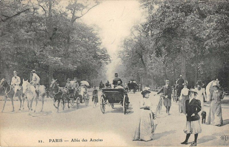 Carte postale ancienne Allée des Acacias à Paris 16e