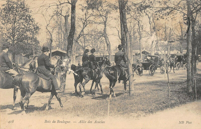 Carte postale ancienne Bois de Boulogne - Allée des Acacias à Paris 16e