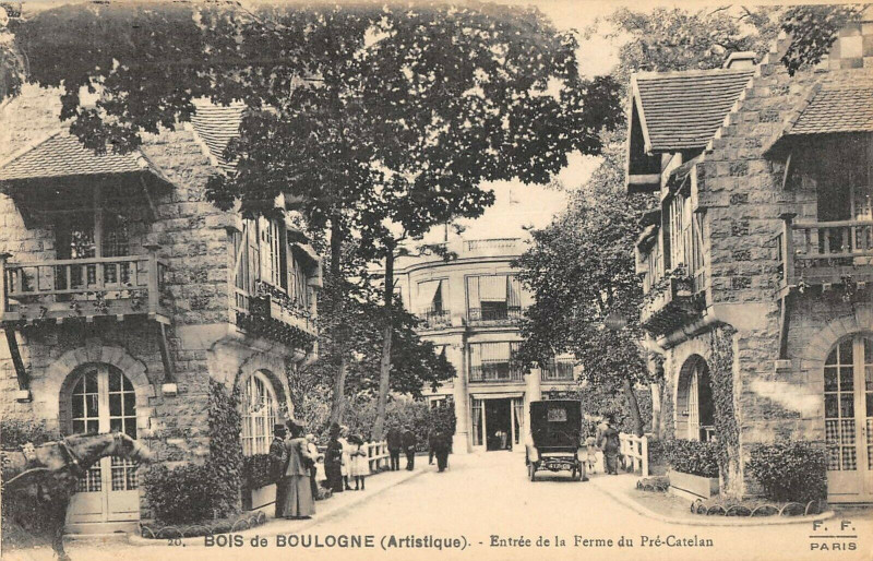 Carte postale ancienne Paris Bois De Boulogne Entree De La Ferme Du Pre Catelan à Paris
